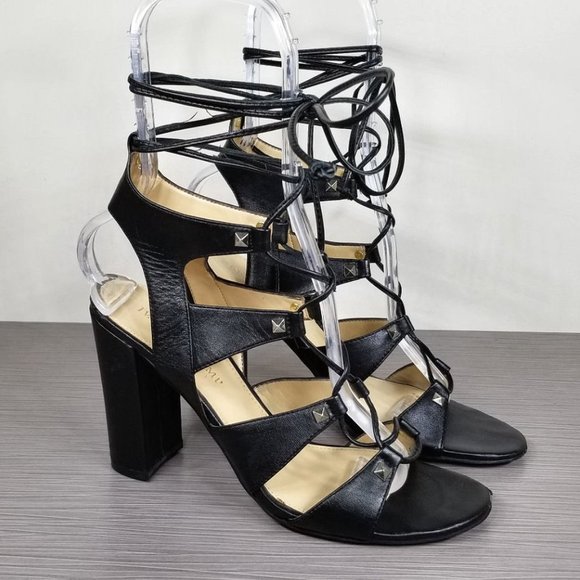 Ivanka Trump Black Strappy Heels - Picture 3 of 11